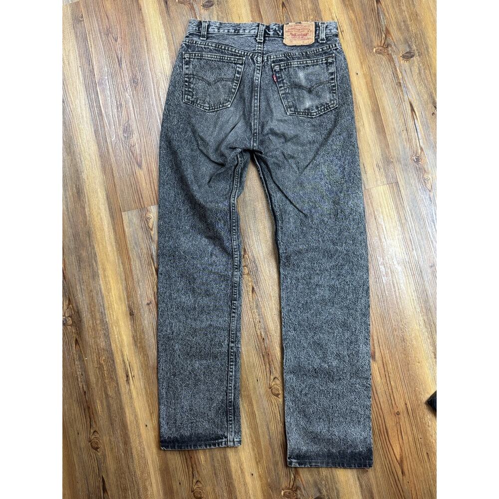 Vintage RARE 1980s Gray Levis 501 Acid Wash Button Fly Jeans Grunge Rock Metal - Picture 3 of 11